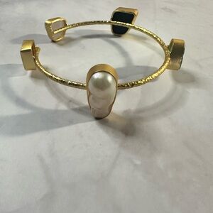Gold, Gemstone and Pearl Women's Bracelet